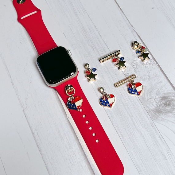 NEW Red Apple Watch Band with Charms Amazon.com: VSANT Nylon Band with Charms Decor Compatible  main image 4