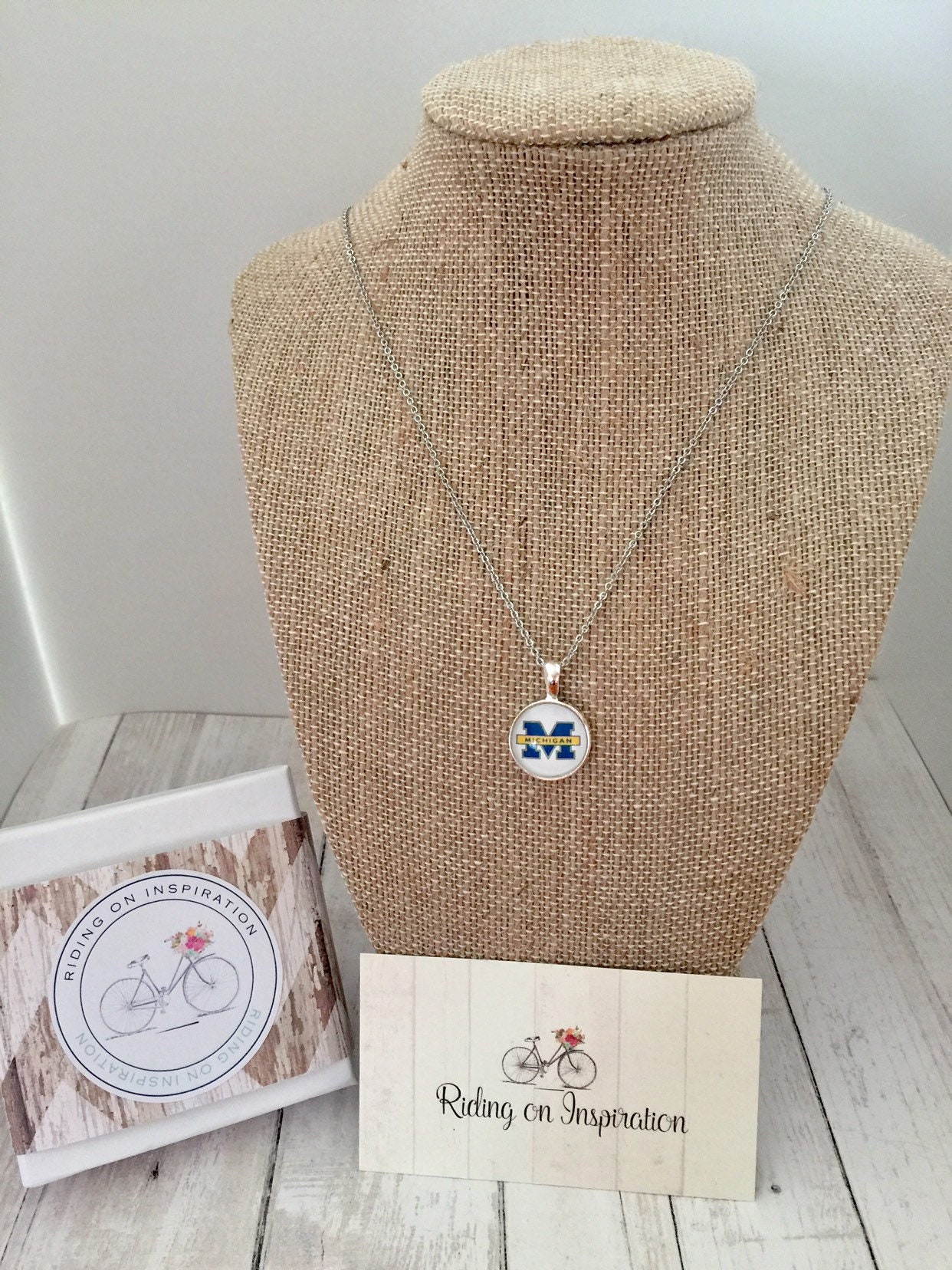 College/School Necklaces/Custom College Necklace/U of M/WMU/K Etsy