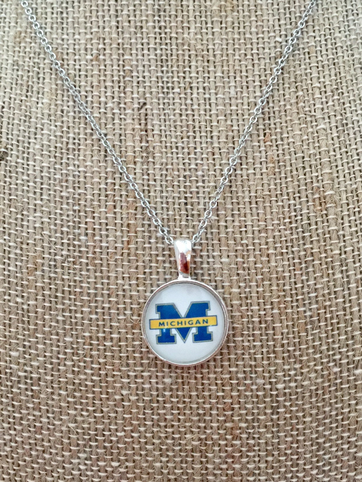 College/School Necklaces/Custom College Necklace/U of M/WMU/K Etsy