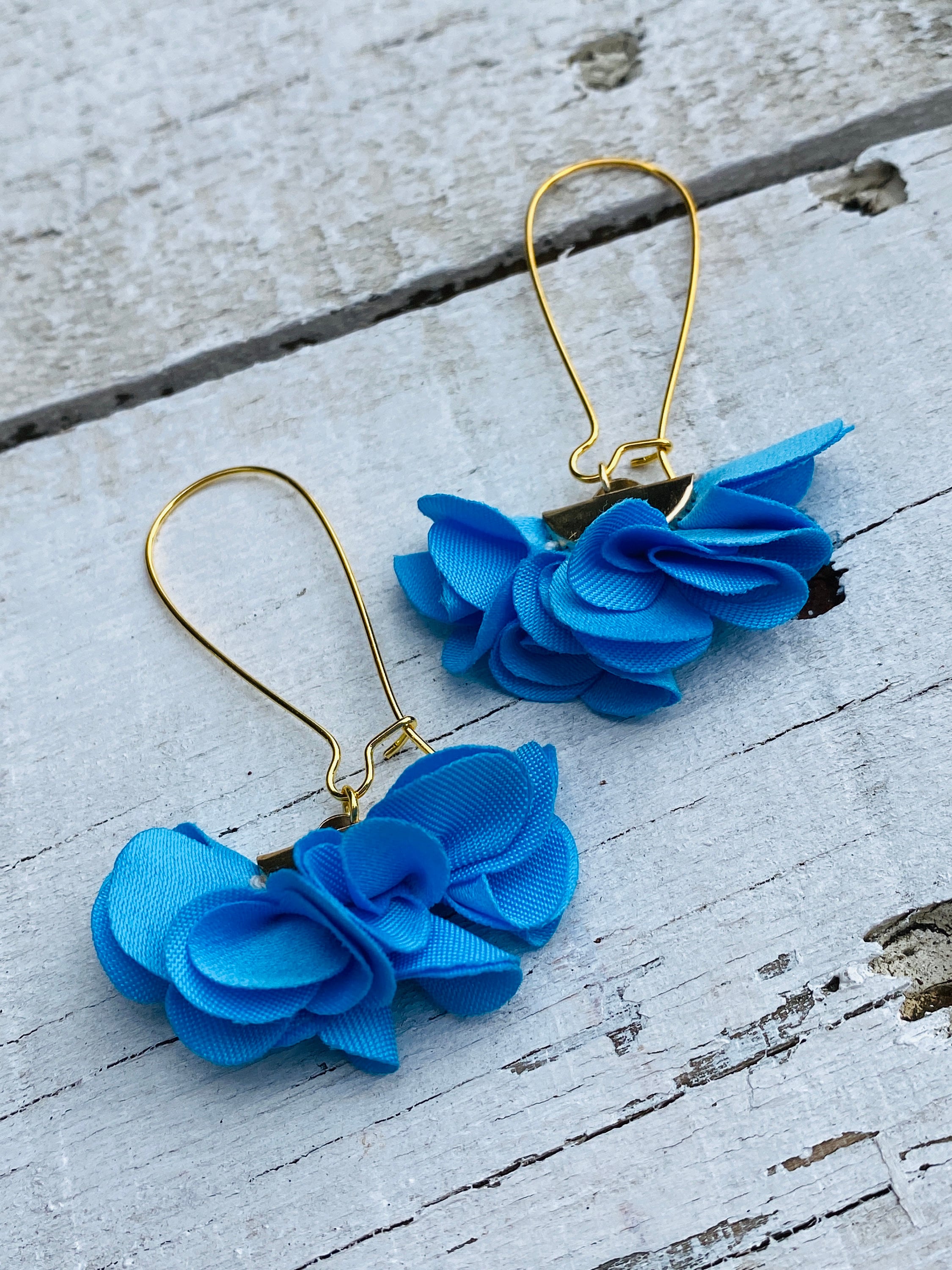 Silk Floral Earrings Sheer Flower Earrings Dangle Floral Etsy