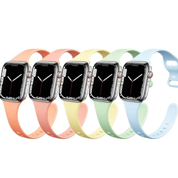 Pastel Apple Watchband, Narrow Sports Band, 38mm, 40mm, 41mm,  Summer Watch Bands