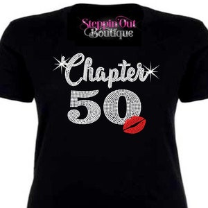 50th Rhinestone Bling Birthday Shirt, Chapter 50 Bling T Shirt, 50th Birthday Shirt, 50th Birthday Bling Shirt, Womens Birthday Shirt