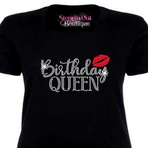 Birthday Queen Lips Bling Shirt, Birthday Squad, Birthday Girl Shirt, Women&#39;s Birthday T Shirt, Women&#39;s Birthday Shirt, Women Birthday Tee