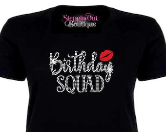 Birthday Squad Lips Bling Shirt, Birthday Lips, Birthday Girl Shirt, Women's Birthday T Shirt, Women's Birthday Shirt, Women Birthday Tee