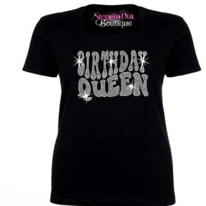 Birthday Queen Bling Shirt, Its My Birthday, Queen Birthday Bling T Shirt, Birthday Party Rhinestone Bling Shirt, Birthday Shirts For Women