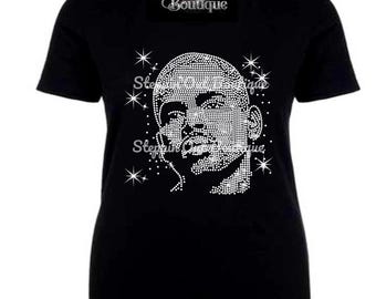 Chris Inspired R&B Rhinestone Shirt, Bling Portrait Tee, Concert Outfit Shirt Women, Sparkle Tee, Crystal Face Shirt, Fan Style Top