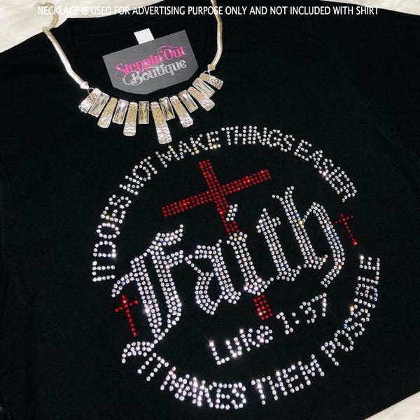 Rhinestone Religious JESUS T-shirt-203