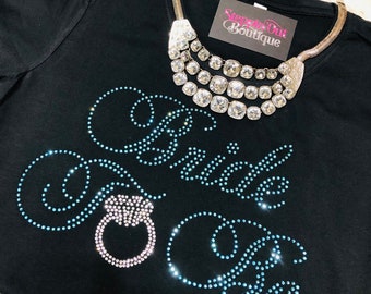 bachelorette party wedding ideas for shower gift for her bridal bling Rhinestone Bride Shirt: unique crystal designs gifts for bride