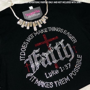 Faith Bling Shirt, Faith Rhinestone Shirt, Faith T Shirt, Cross Shirt, Religious Shirt, Christian Bling Rhinestone Shirt, Cross Bling Shirt
