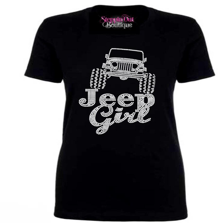 Jeep Girl Shirt Jeep girl Rhinestone Shirt Jeep Girl Bling T Etsy