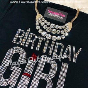 Birthday Girl Bling Shirt, Lipstick Rhinestone Shirt, Birthday Shirts for Women, Women&#39;s Birthday T-Shirt, Women&#39;s Birthday Shirt