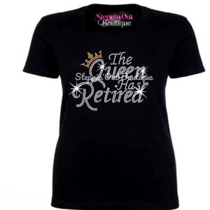 Retirement Bling Rhinestone Shirt, Retired Bling Shirt, Retirement T Shirt For Women, Retirement Party, Retirement Gift For Her