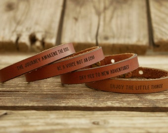 The journey awakens the soul - Bracelet Gift- Narrow Engraved Bracelet-