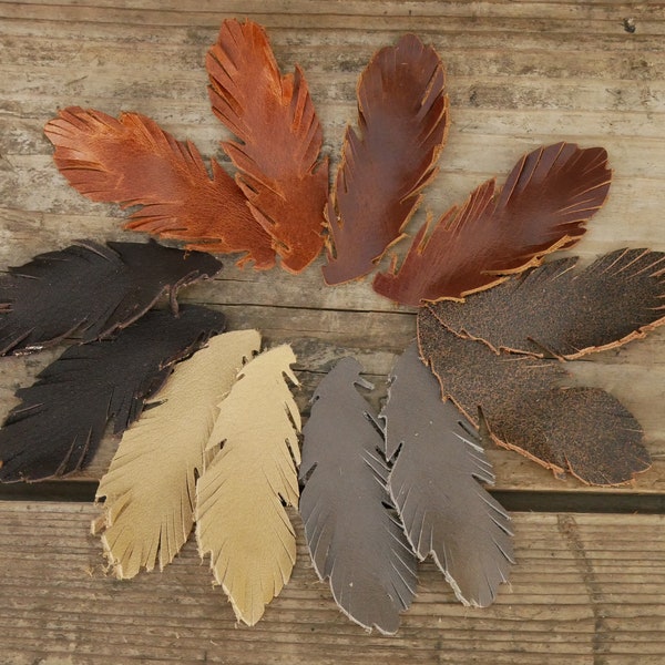 Leather Earrings-Leather fringe Earrings- Leaf Shape-2"Pre-Cut Earrings-Craft Supplies-Earring Kit-Precut