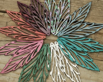 Pendientes de cuero de colores de verano-Pendientes Boho Chic de cuero- Forma de hoja-2.5 "Pendientes precortados-Suministros de artesanía de bricolaje-Kit de aretes-Precorte