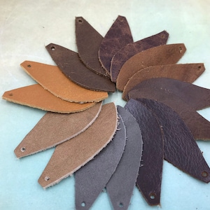 Leather Earrings-Leather Teardrop Earrings-1.5-2.25&quot;Pre-Cut Earrings-Diy Craft Supplies 12 pairs