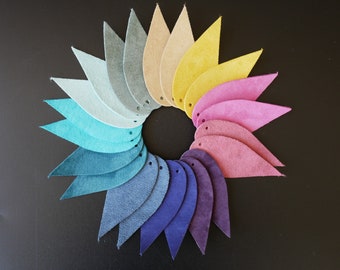 Pendientes de cuero-Pendientes de lágrima de cuero-2.5 "Pendientes precortados-DIY Craft Supplies 12 pares
