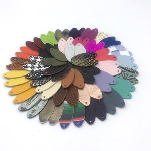 Leather Earrings-Leather Teardrop Earrings-1.5-2.25&quot;Pre-Cut Earrings-Diy Craft Supplies 12 pairs
