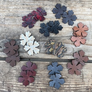 Flower Leather Feather Earrings // Western Floral  //1&quot;Pre-Cut Earrings//Die cutout //Cut-out leather