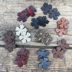 Flower Leather Feather Earrings // Western Floral  //1"Pre-Cut Earrings//Die cutout //Cut-out leather