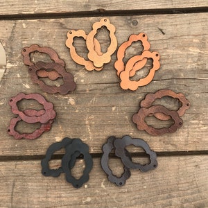 Leather Earrings // Decorative Open Frame  //2"Pre-Cut Earrings//Die cutout //Cut-out leather