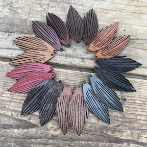 Leather Earrings-Leather Fringe Leaf Earrings- 1.5"-2.75"  Pre-Cut Earrings-Diy Craft Supplies- fringe Shape