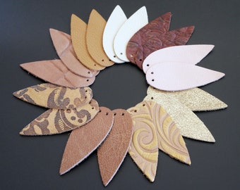 Pendientes de cuero-Pendientes de lágrima de cuero-2.5 "Pendientes precortados-DIY Craft Supplies 12 pares