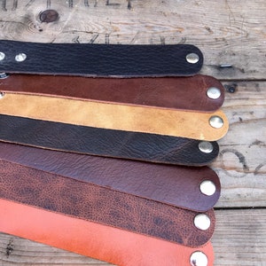 Puños de cuero al por mayor- Pulseras de cuero suave distressed-Cuero genuino 1.5 &quot;