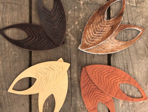 teardrop earrings leather leaf earrings diy