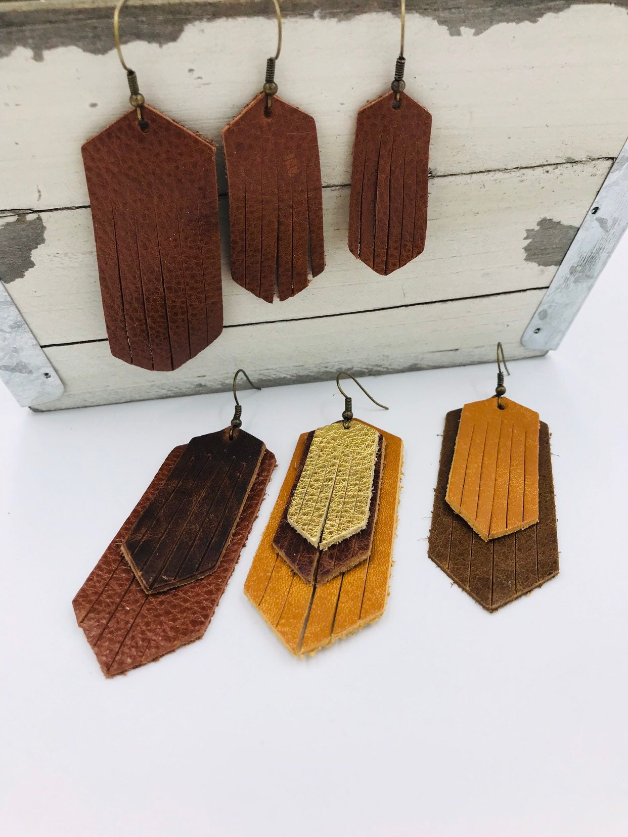 Leather Earrings-Leather Teardrop Earrings-Joanna Gaines Inspired-Pre-Cut Earrings-Diy Craft Supplies