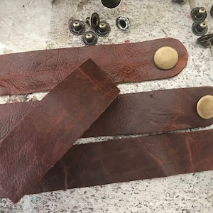 Puños de cuero al por mayor- Pulseras de cuero suave y desgastado- Paquete de 3- Cuero genuino