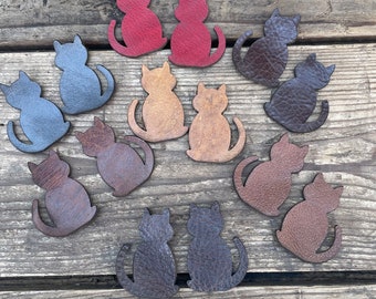 Leather Earrings-Leather Cat Earrings-1.5"Pre-Cut Earrings-Diy Craft Supplies each or wholesale