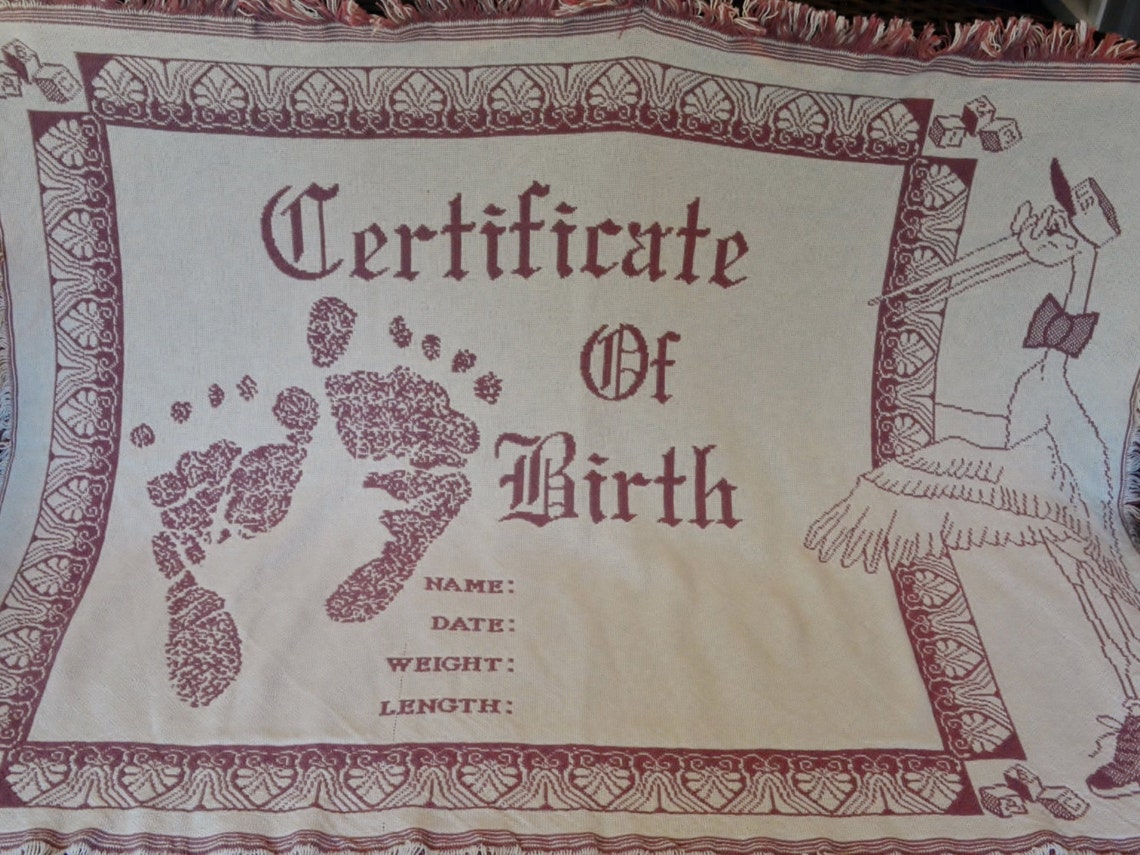 Embroidered Baby Blanket Personalized Birth Certificate. Free Etsy
