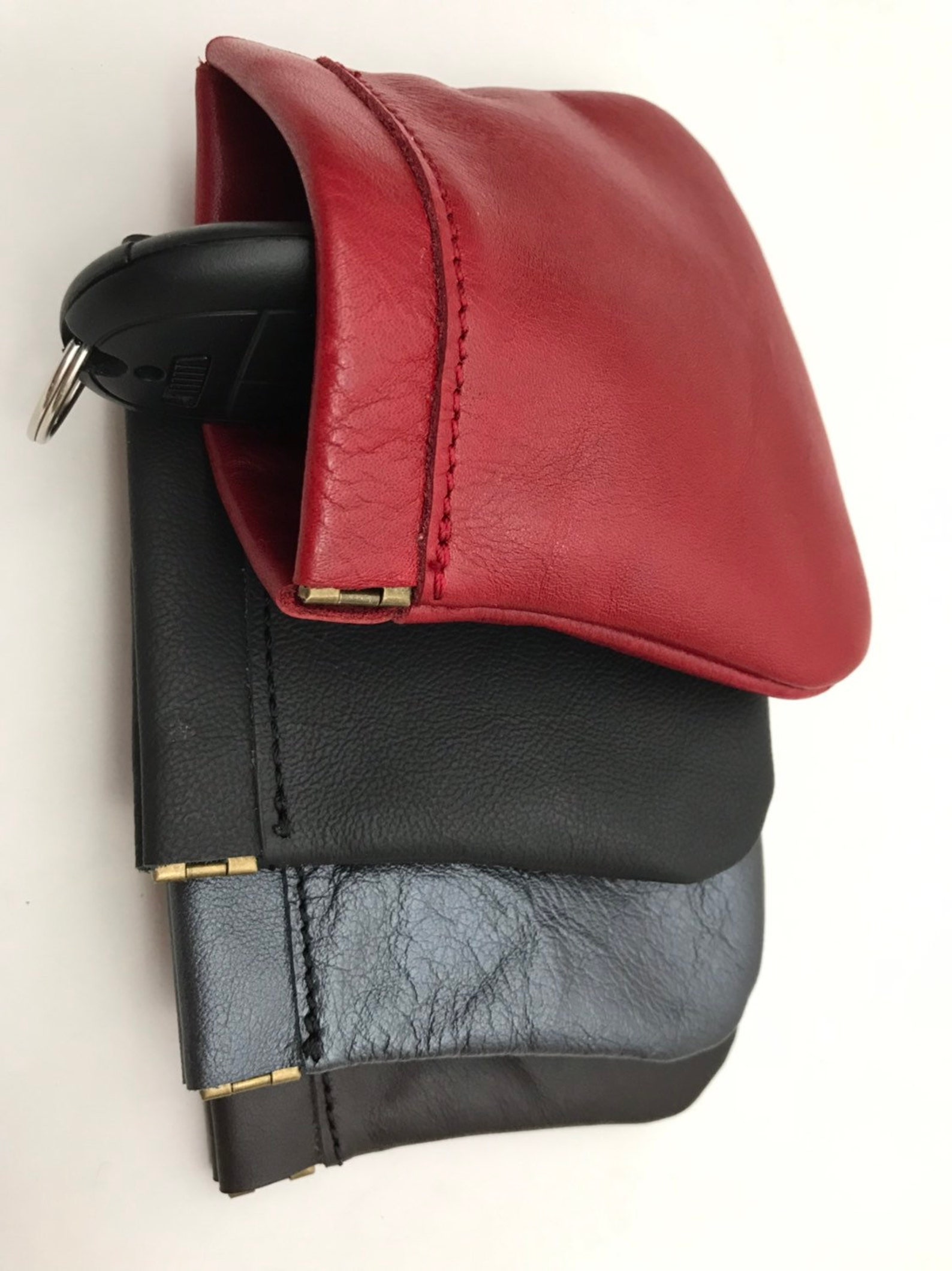 Leather coin purse leather squeeze frame coin purseear buds Etsy