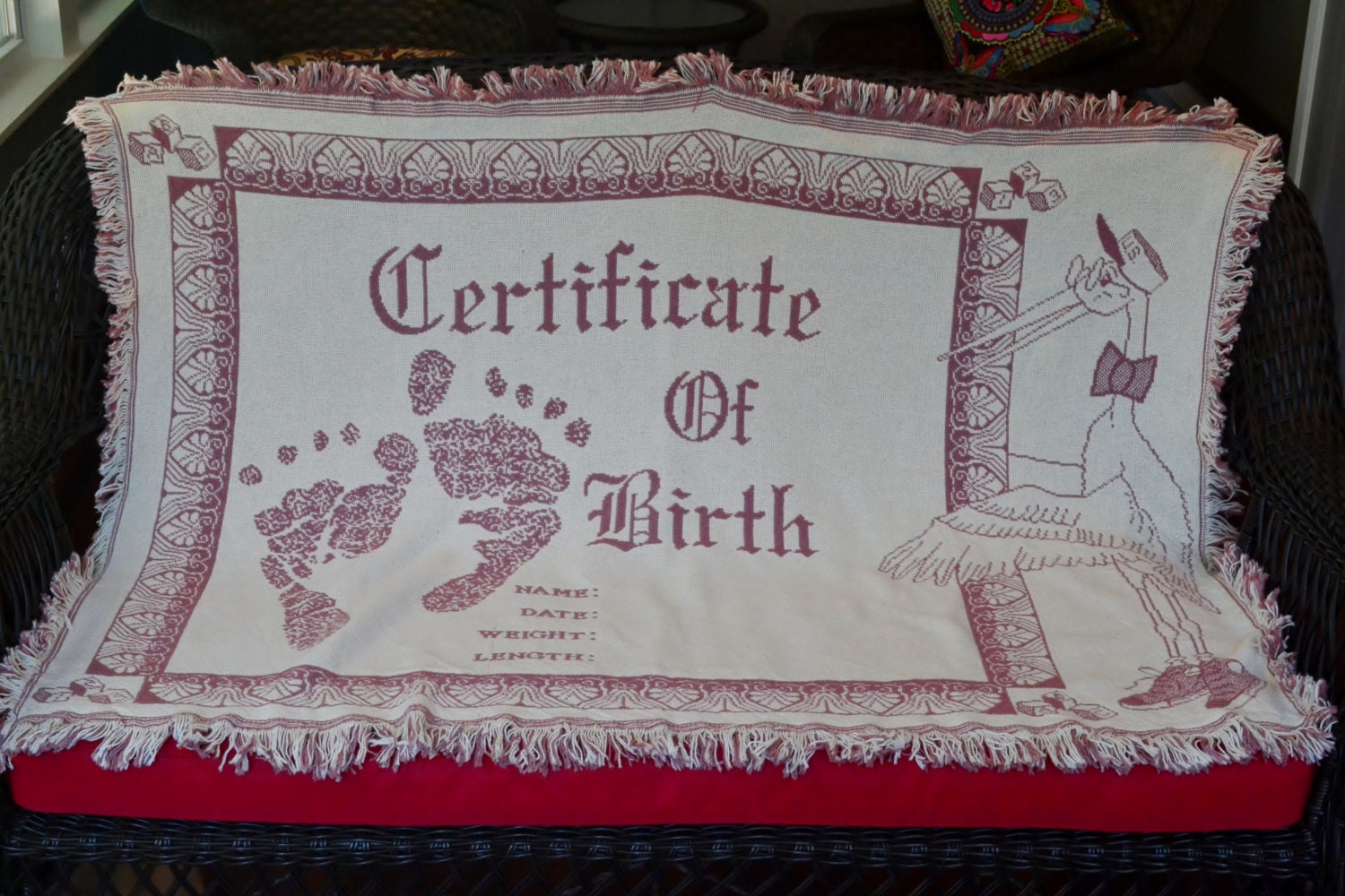 Embroidered Baby Blanket Personalized Birth Certificate. Free Etsy