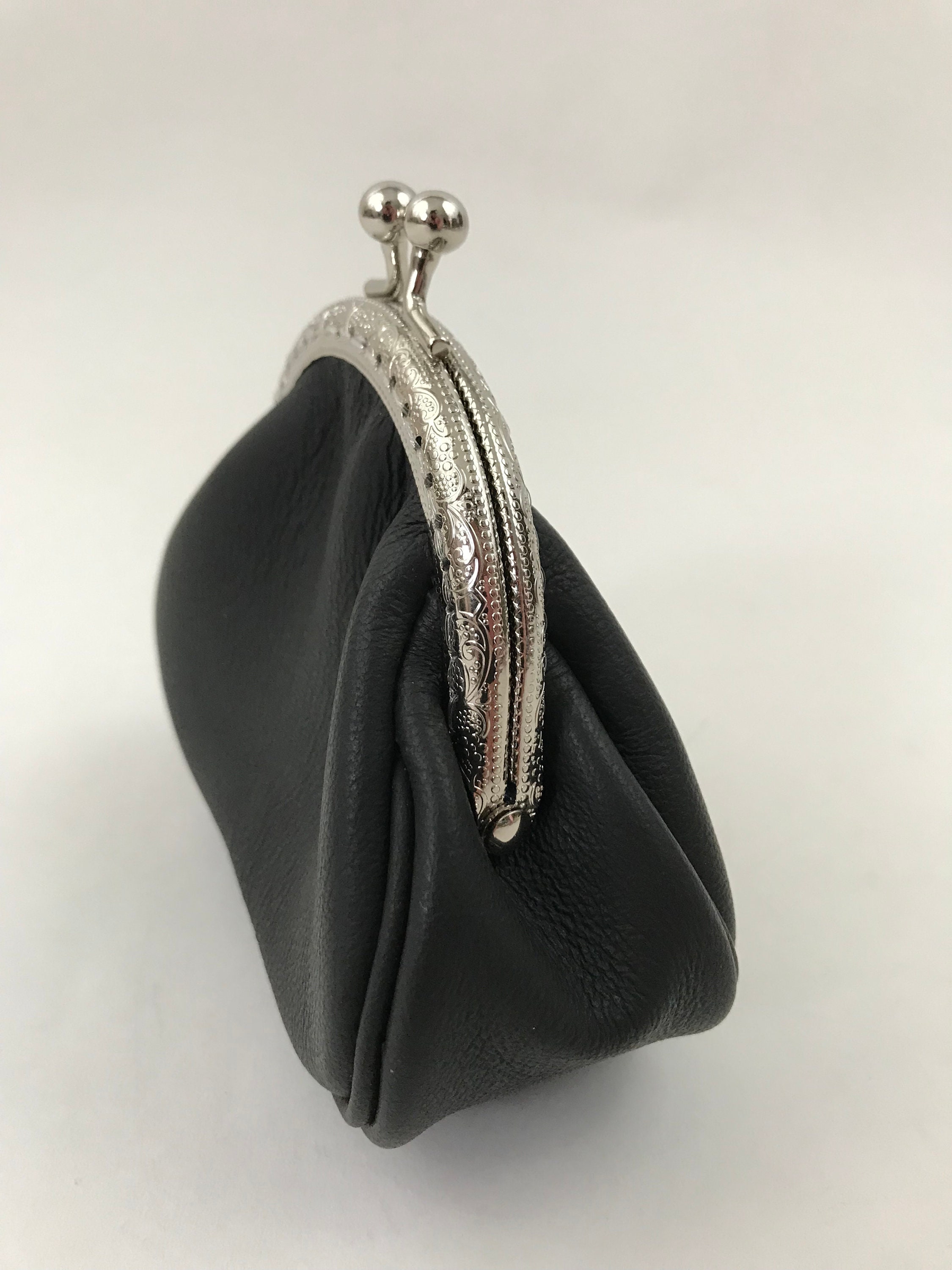 Leather Small Clasp Coin Purse leather Coin Purse Genuine Etsy