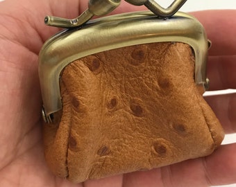 Genuine Leather Coin Purse, Handmade Coin Purse, Ear Bud Case,small Coin purse!