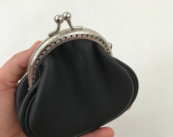 Leather Small clasp coin purse ,Leather Coin purse, Genuine leather coin purse, Leather Pouch, Wallet, Coin Purse