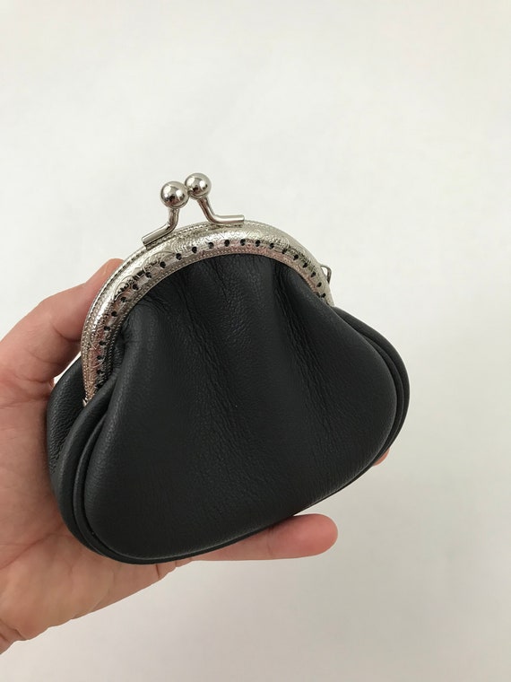 Leather Small Clasp Coin Purse leather Coin Purse Genuine 