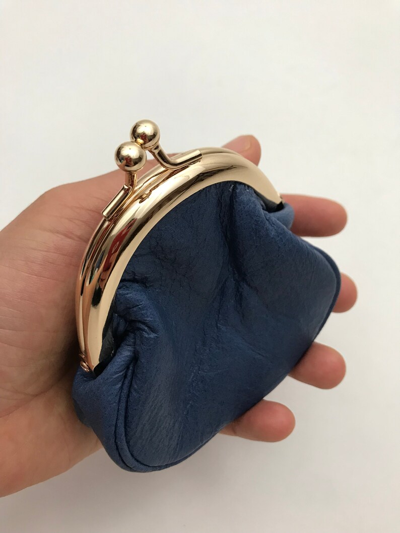 Small clasp coin purse Coin purse Genuine leather coin Etsy