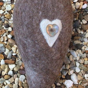 Needle felted Hanging Heart - Handmade by Velvetmushroom
