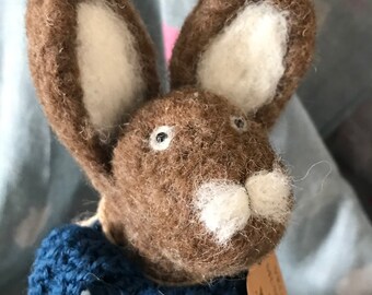 Ready To Ship - Needle Felted Hare - Handmade By Velvet Mushroom