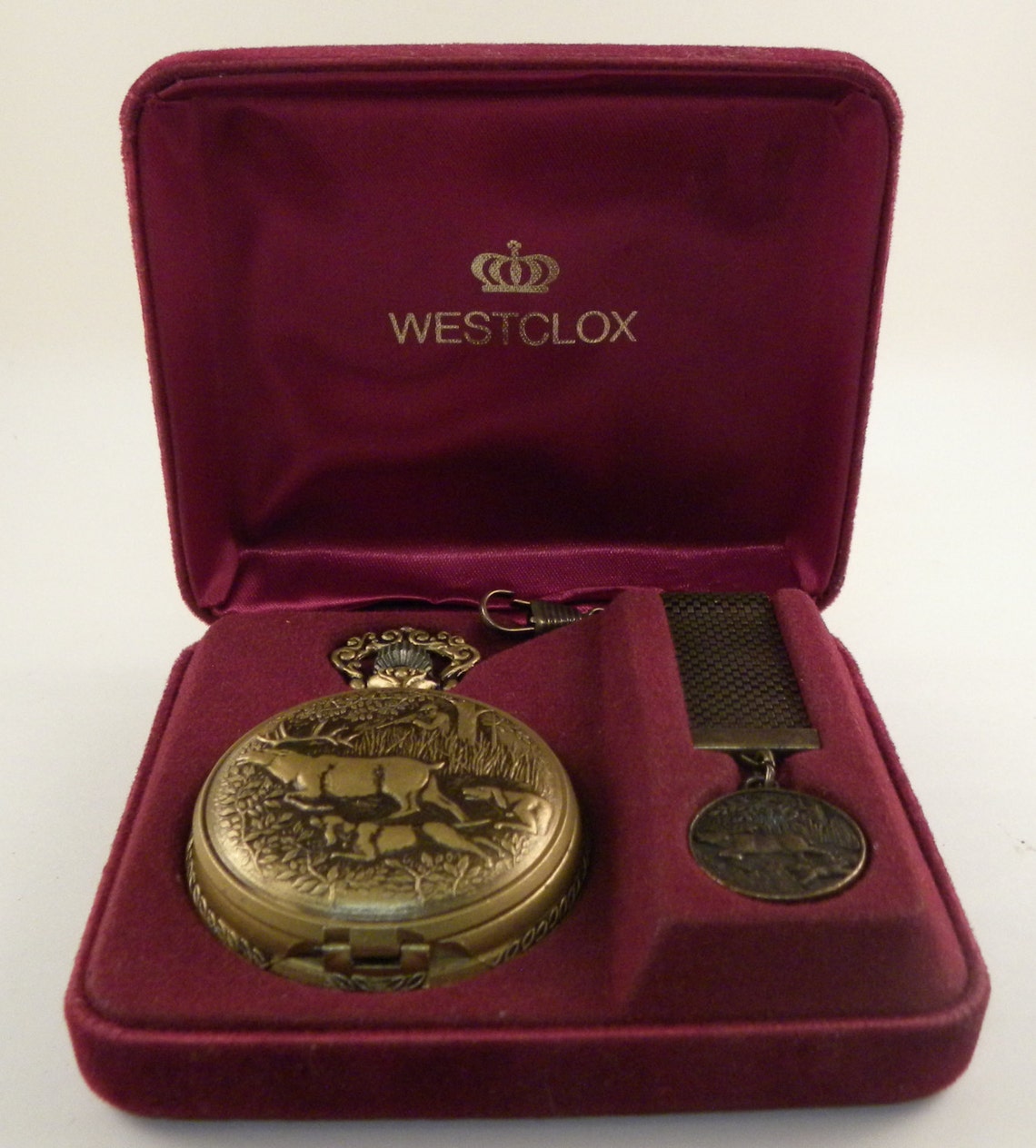 Vintage Westclox Deer Hunting Themed Pocket Watch with Case Etsy