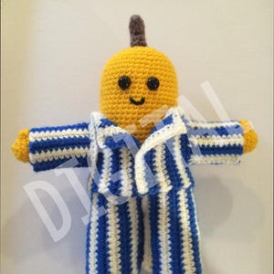 SOLO SCHEMA: Schema digitale per banane in pigiama/Schema amigurumi/Tutorial all'uncinetto con foto
