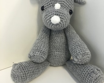 MADE TO ORDER: Amigurumi Rhinoceros / Crochet Rhino/ Plush Toy/ Stuffed Toy / Soft Toy/Amigurumi Toy
