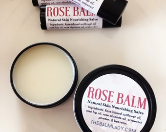 Rose Balm | Natural Organic Skin Nourishing Salve | dry, itchy skin | Winter Skin Care Rose Salve | Rosebud Salve, rosebud balm