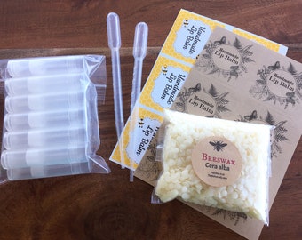 DIY Lip Balm Making Kit | Make Your Own Lip Balm | Lip Balm Tubes, Beeswax, Labels | Make Your Own Chapstick at Home | Craft Kit