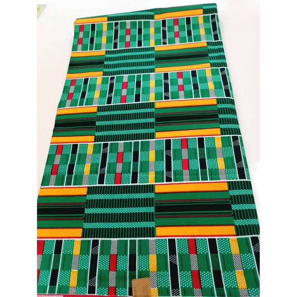African fabrics Wax 100% cotton "kenté vert"