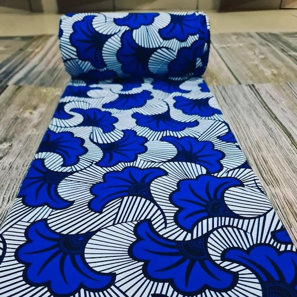 Tissu WAX Polycoton Fleurs De Mariage - 6 Yards - Style Africain Exotique
