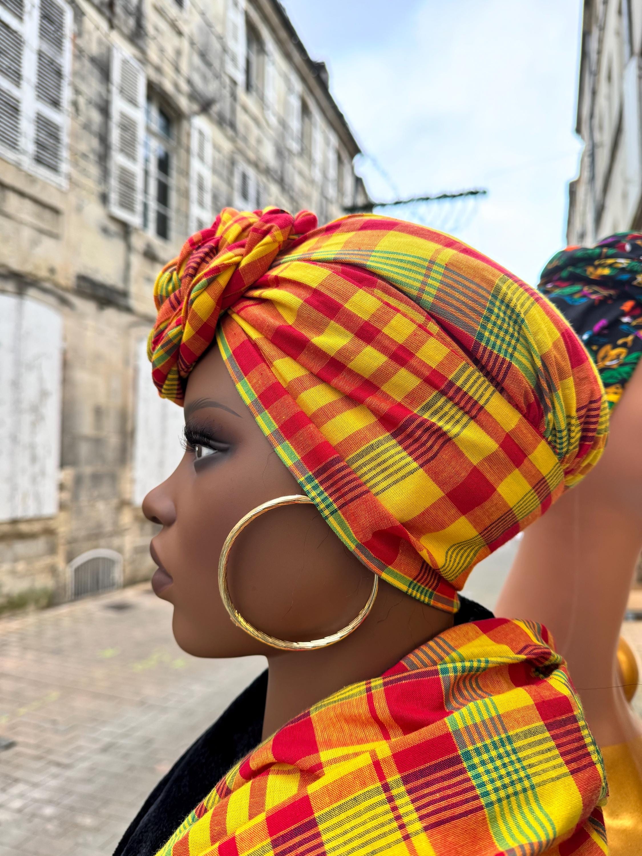 Madras Hair Turban - Etsy display picture 2